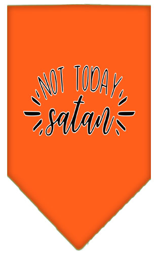 Not Today Satan Screen Print Bandana Orange Large